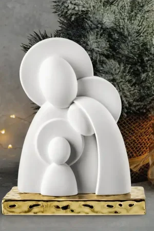 Acquista Ora Decorazione natalizia da tavola scultura con sacra famiglia grande