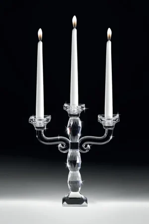 Candeliere a 3 fuochi in cristallo design classico Novità