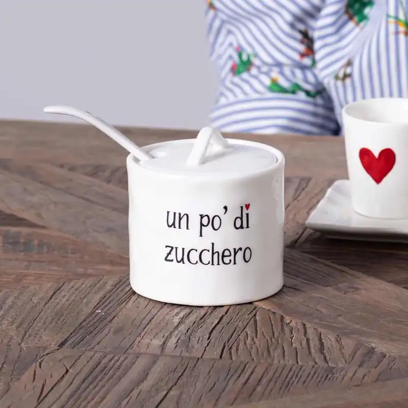 Zuccheriera con cucchiaino in ceramica Nuovo Arrivo