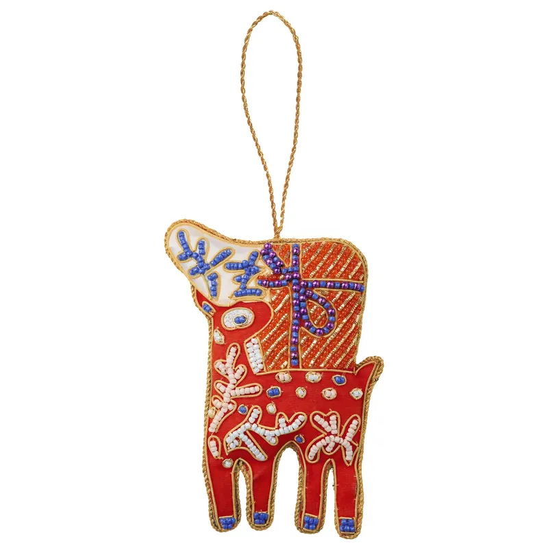 Nuova Collezione Decorazione per albero di Natale Renna ricamato a mano