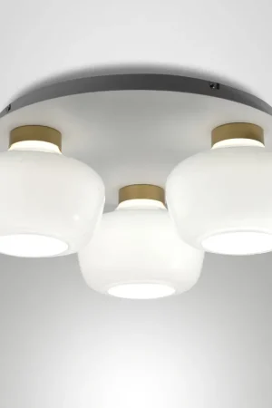 Acquista Ora Plafoniera da soffitto in metallo con 3 diffusori in vetro moderni - 36W - Lumen 3900 - 3000k Luce Calda - IP20