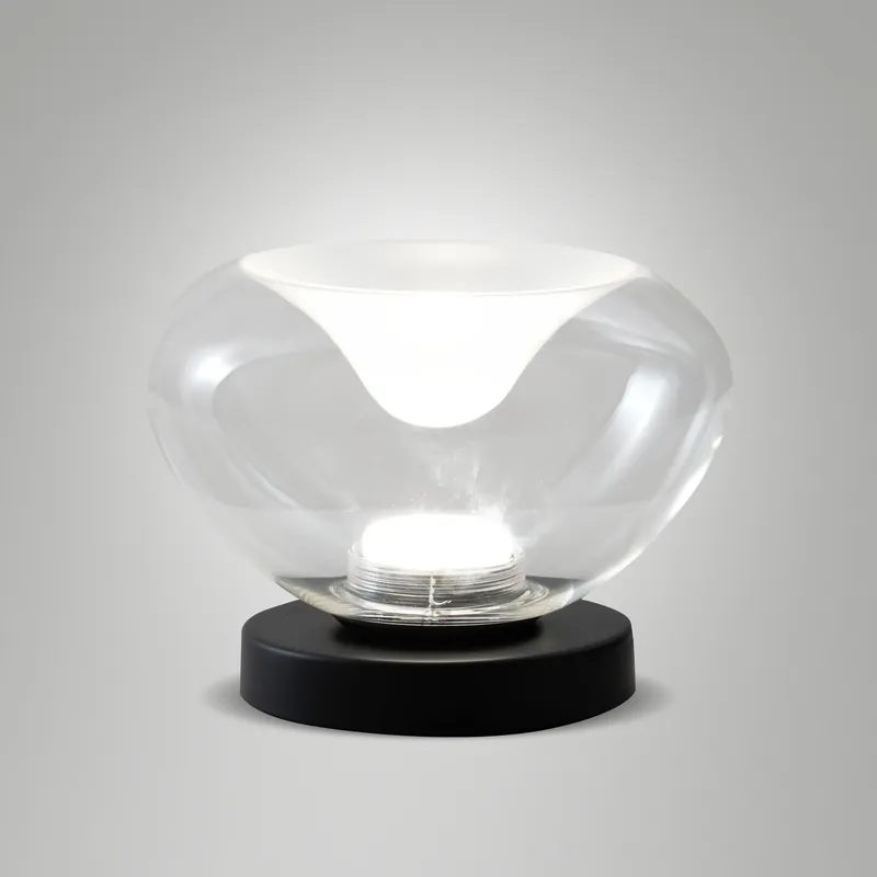 Acquista Ora Lampada da tavolo a led struttura in metallo e diffusore in vetro borosilicato - 5W - Lumen 540 - 2700K-3000K-4000K - IP20