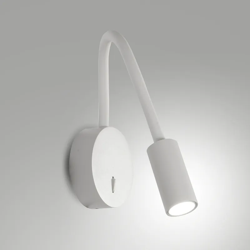 Applique da comodino in alluminio con tubo flessibile dal design moderno - 3W - Lumen 287 - 3000k Luce Calda - IP20 Prezzo Ridotto