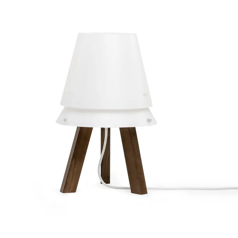 Abatjour con struttura in legno e diffusore in PVC - 70W - IP20 Prezzo Scontato