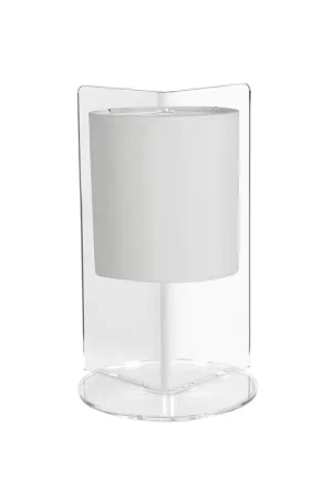 Ultime Pezzi Lampada da tavolo con struttura in plexiglass e diffusore in tessuto - 70W - IP20