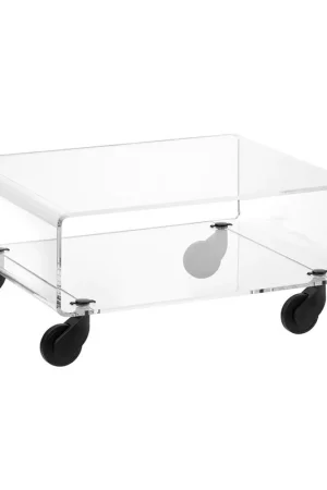 Tavolino da solotto piccolo con struttura in plexiglass e ruote Direttamente Dal Produttore