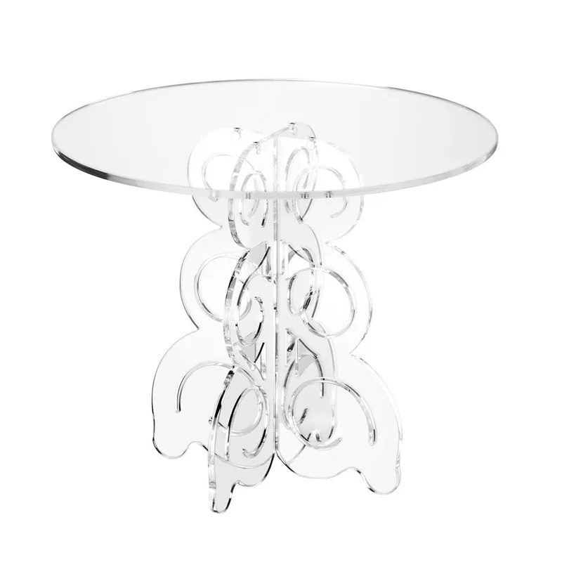 Ultime Pezzi Tavolinetto da salotto in stile barocco con struttura e piano in plexiglss