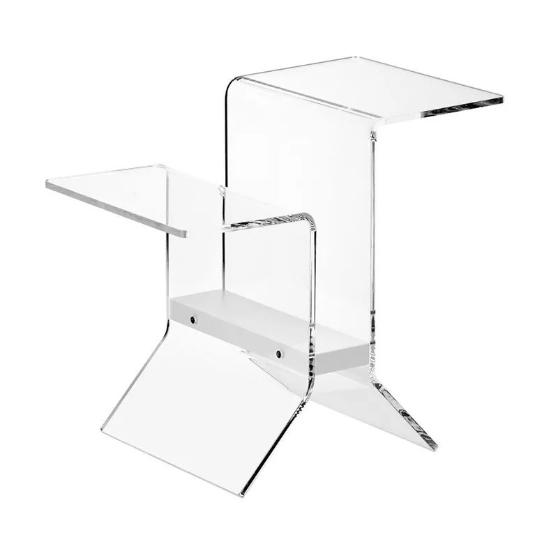 Prezzo Di Fabbrica Portariviste con struttura in plexiglass e dettagli in legno