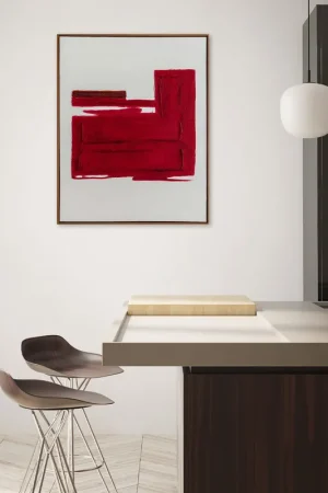 Ultime Pezzi Quadro astratto moderno dipinto a mano con acrilici su tela Racing Red 80x100