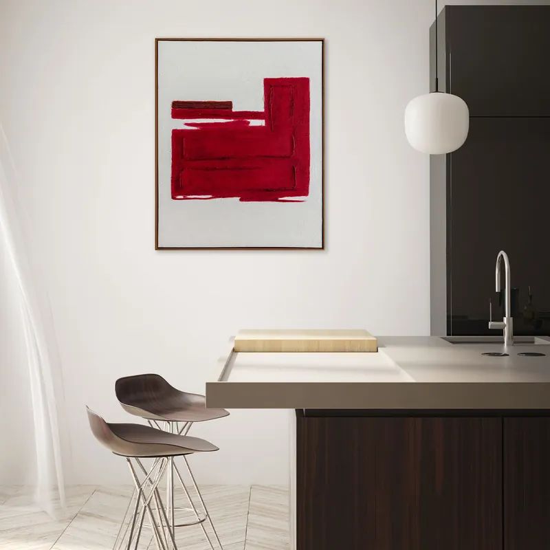 Ultime Pezzi Quadro astratto moderno dipinto a mano con acrilici su tela Racing Red 80x100