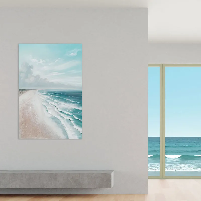 Quadro marino dipinto a mano con acrilici su tela Maui 80x120 Miglior Prezzo