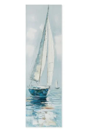 Pagamento Sicuro Quadro marino dipinto a mano con acrilici su tela Ulisse 30x100