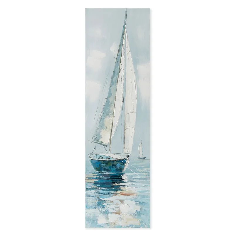 Pagamento Sicuro Quadro marino dipinto a mano con acrilici su tela Ulisse 30x100