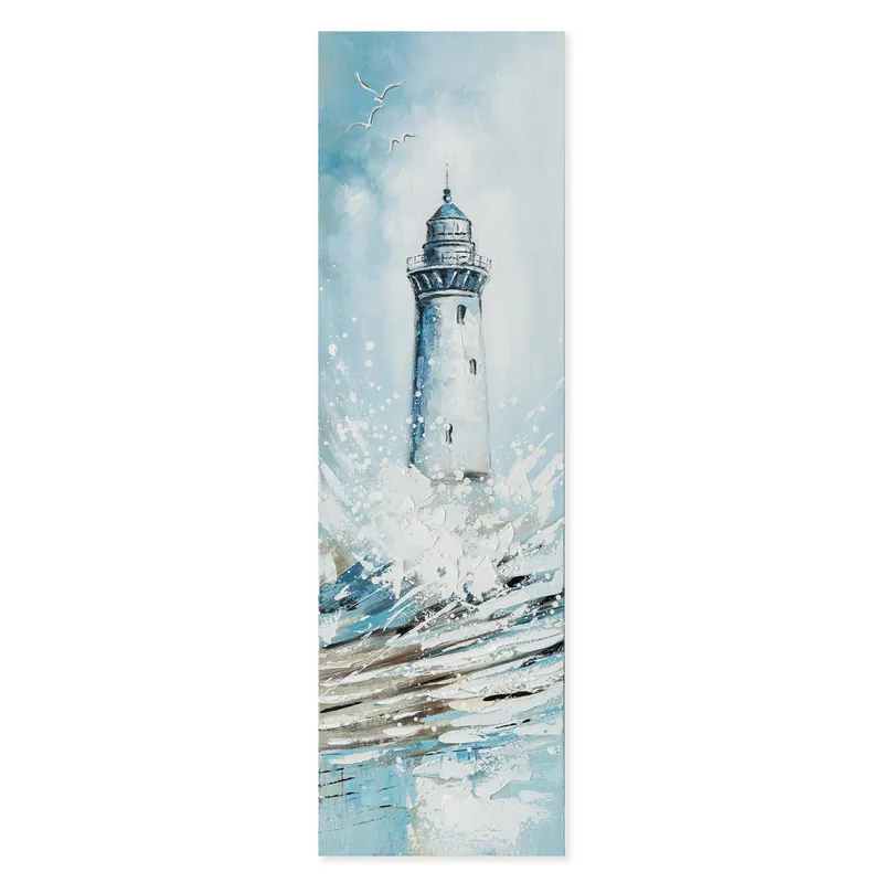 Quadro marino dipinto a mano con acrilici su tela Leandro 30x100 Prezzo Basso