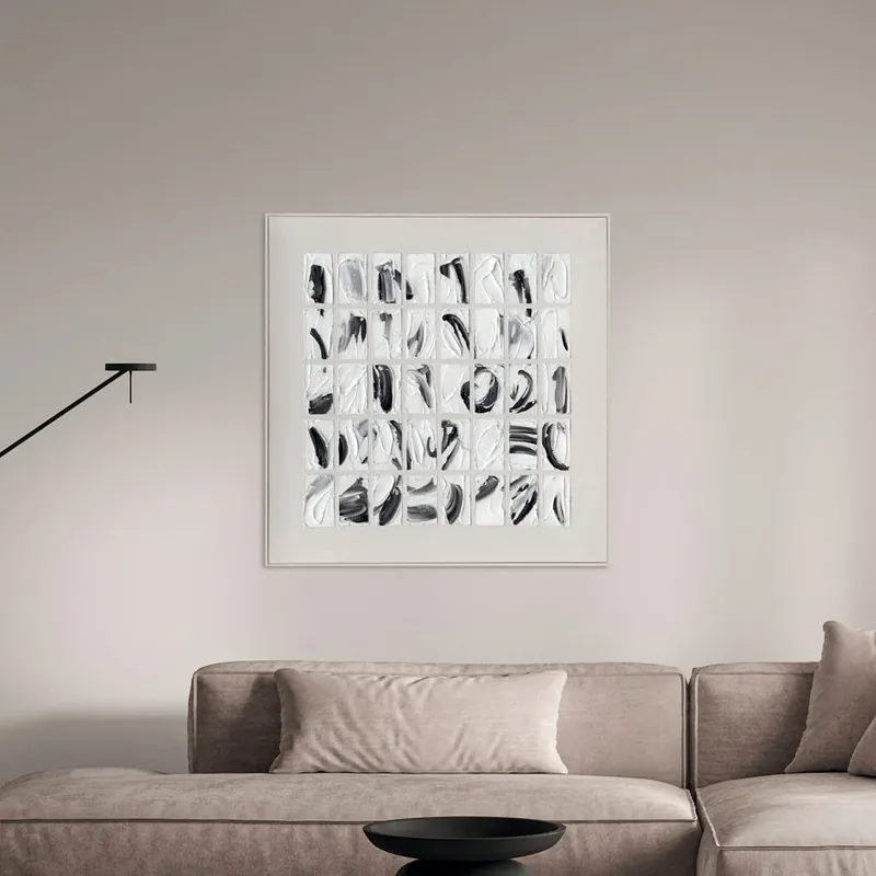 Quadro astratto moderno dipinto a mano su tela Peirce 100x100 Subito Disponibile