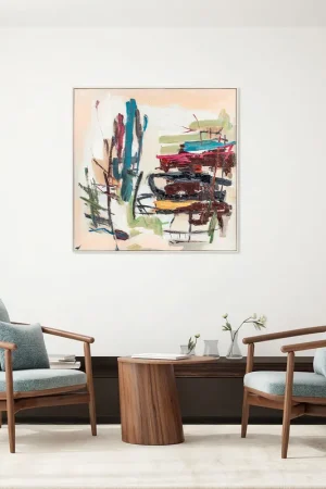 Occasione Imperdibile Quadro astratto dipinto a mano con acrilici su tela Focus 100x100