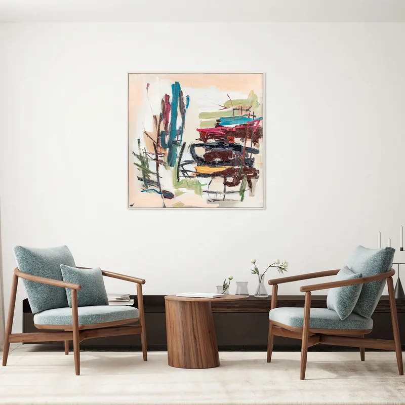 Occasione Imperdibile Quadro astratto dipinto a mano con acrilici su tela Focus 100x100