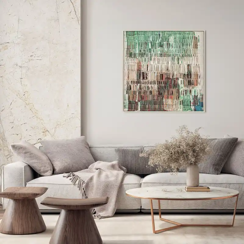 Quadro astratto stampato con carta pressata Amazzonia 80x80 Di Tendenza