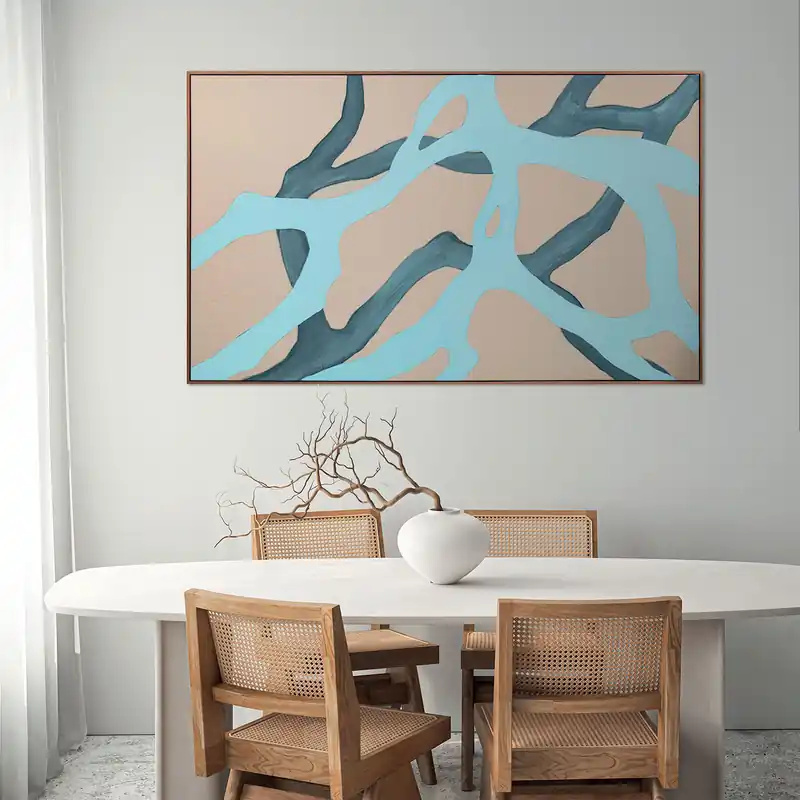 Quadro astratto dipinto a mano con acrilici su tela Talea 150x90 Super Prezzo