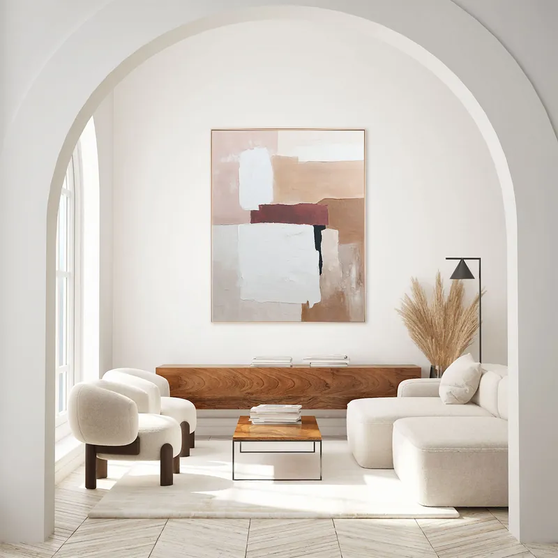 Quadro astratto dipinto a mano con acrilici su tela Desert Echo 120x150 Miglior Prezzo