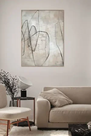 Must-Have Quadro moderno astratto dipinto a mano con acrilici su tela Scribble 90x120