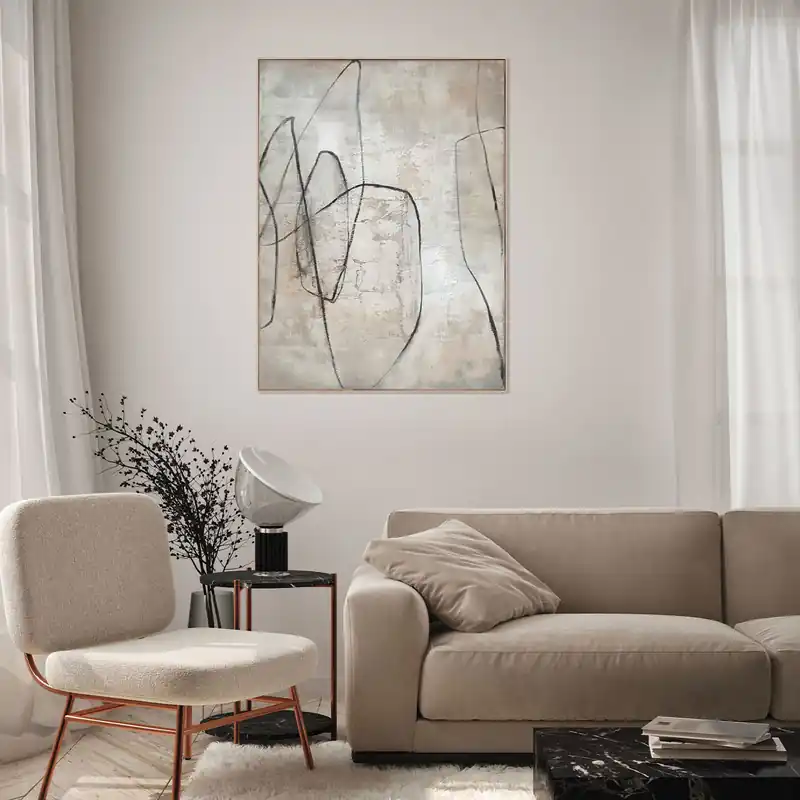 Must-Have Quadro moderno astratto dipinto a mano con acrilici su tela Scribble 90x120