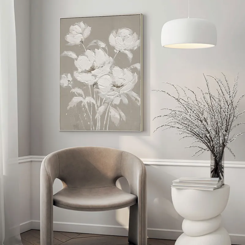 Quadro naturalistico dipinto a mano con acrilici su tela Ibisco 80x100 Must-Have