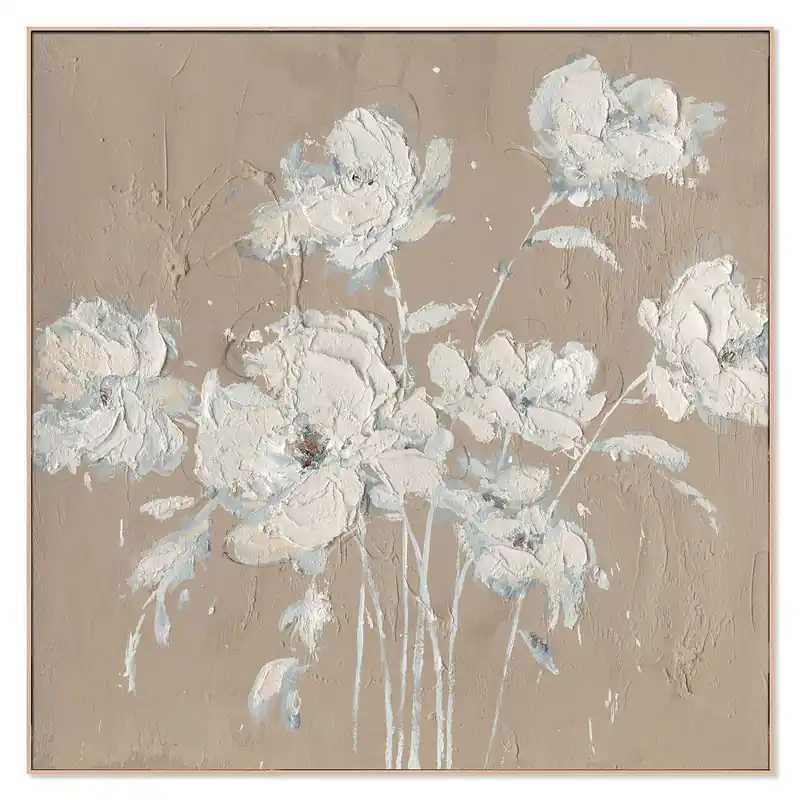 Quadro naturalistico dipinto a mano con acrilici su tela Gardenia 100x100 Ordina Subito