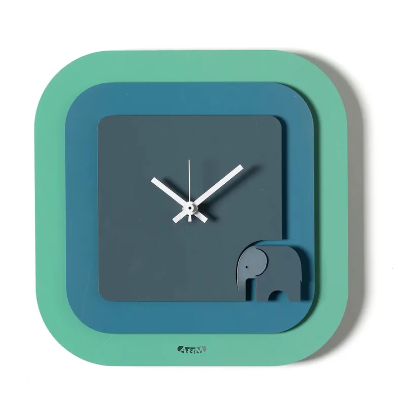 Orologio da parete quadrato moderno in metallo con dettaglio decorativo elegante Offerta Lampo