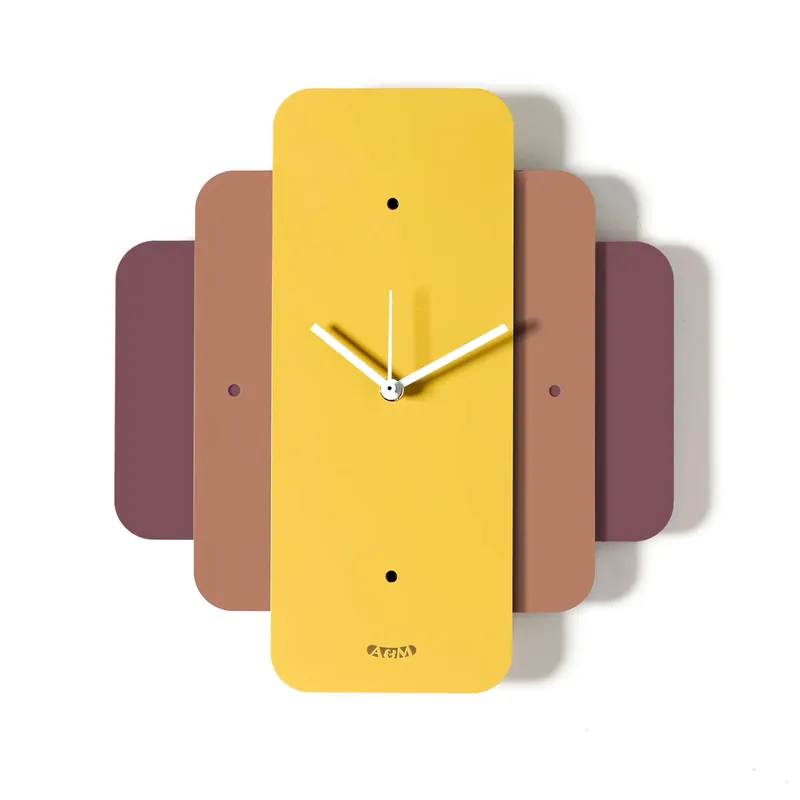 Economico Orologio da parete moderno in metallo colorato design geometrico
