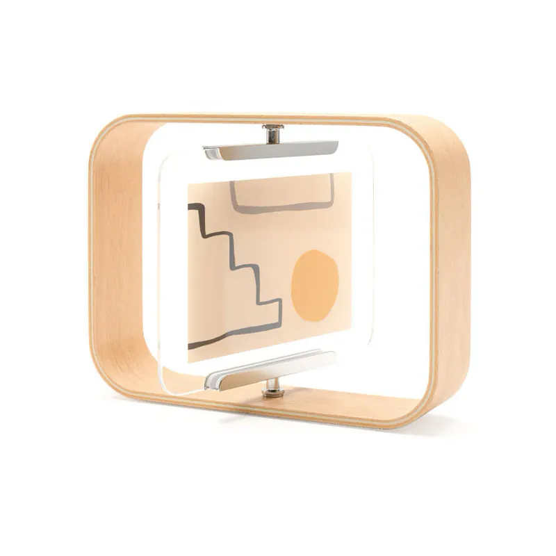 Portafoto in legno con cornice bifacciale dal design moderno piccolo - Foto 10x15 Sconto