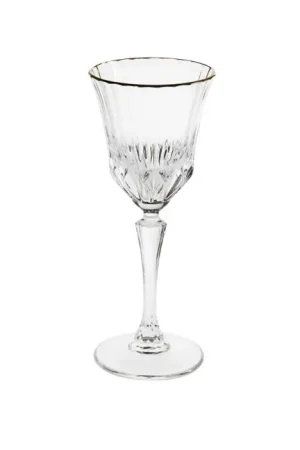 Set 6 pezzi calici in cristallo con bordo dorato dalle classiche ed eleganti Affare