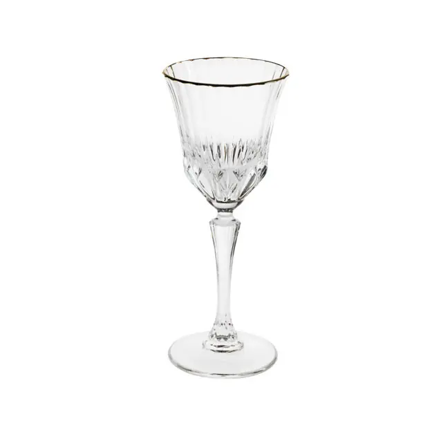 Set 6 pezzi calici in cristallo con bordo dorato dalle classiche ed eleganti Affare
