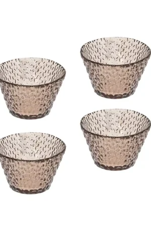 Set 4 pz coppette in vetro dal design moderno ed elegante Occasione Imperdibile