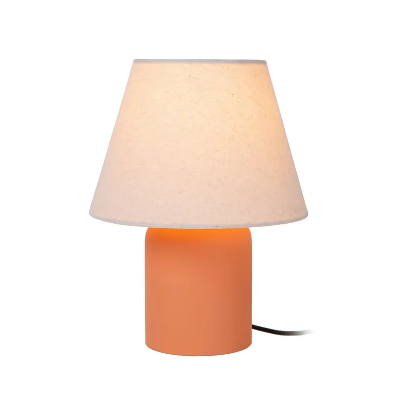 Lampada da tavolo con base in ceramica e diffusore in lino - 40W - IP20 Spedito Oggi