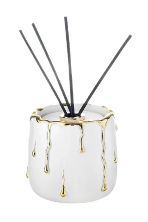 Profumatore con bastoncini in marmorino con decori a goccia design elagante Professionale