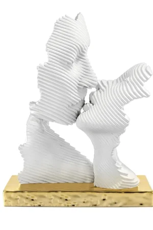 Scultura in marmorino piccola con base oro Novità