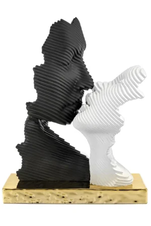 Scultura in marmorino piccola con base oro Solo Oggi