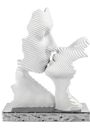 Vendita Finale Scultura in marmorino grande con base argento