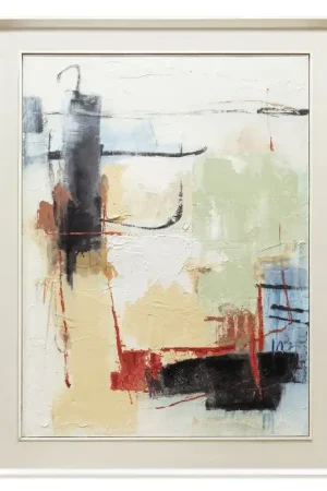 Ultime Pezzi Quadro astratto con cornice dipinto a mano su tela di cotone Soul 114x144
