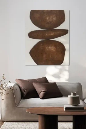 Offerta Limitata Quadro astratto dipinto a mano su tela di cotone Stone Balance 80x100