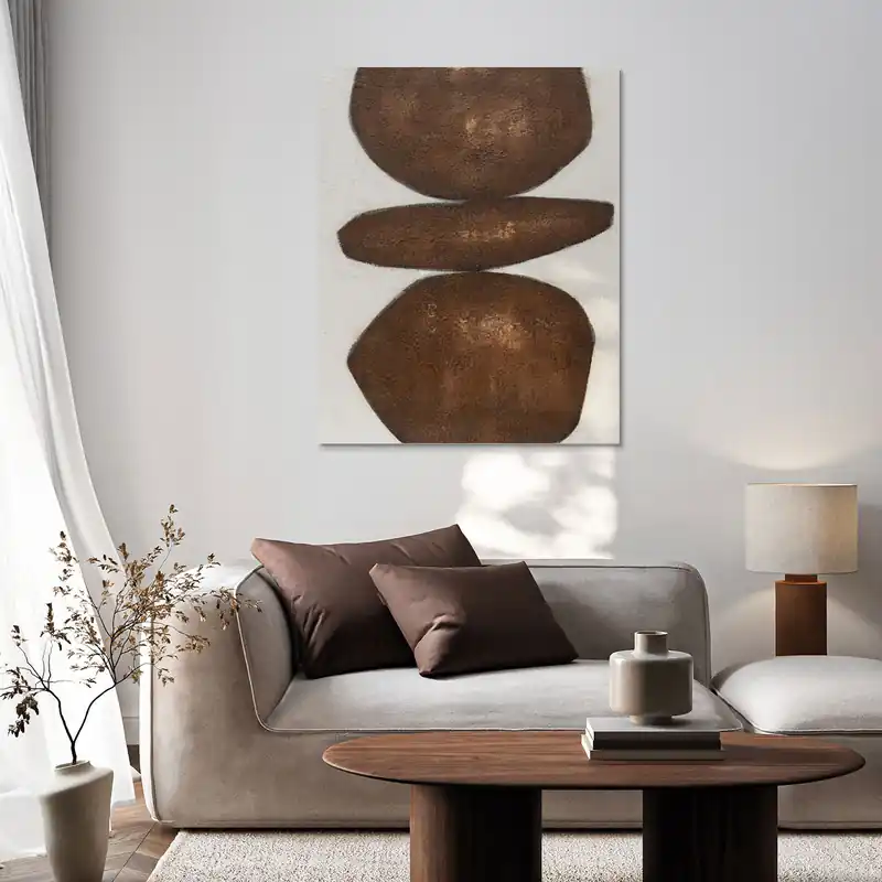 Offerta Limitata Quadro astratto dipinto a mano su tela di cotone Stone Balance 80x100