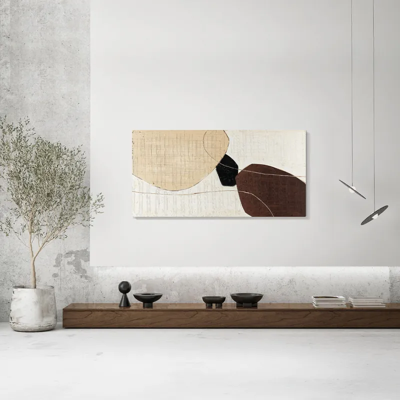 Bestseller Quadro astratto dipinto a mano su tela di cotone Menhir 70x140