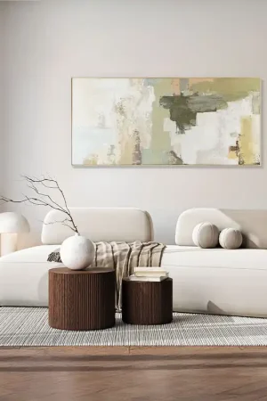 Compra Adesso Quadro astratto dipinto a mano su tela di cotone con cornice Basil 70x150