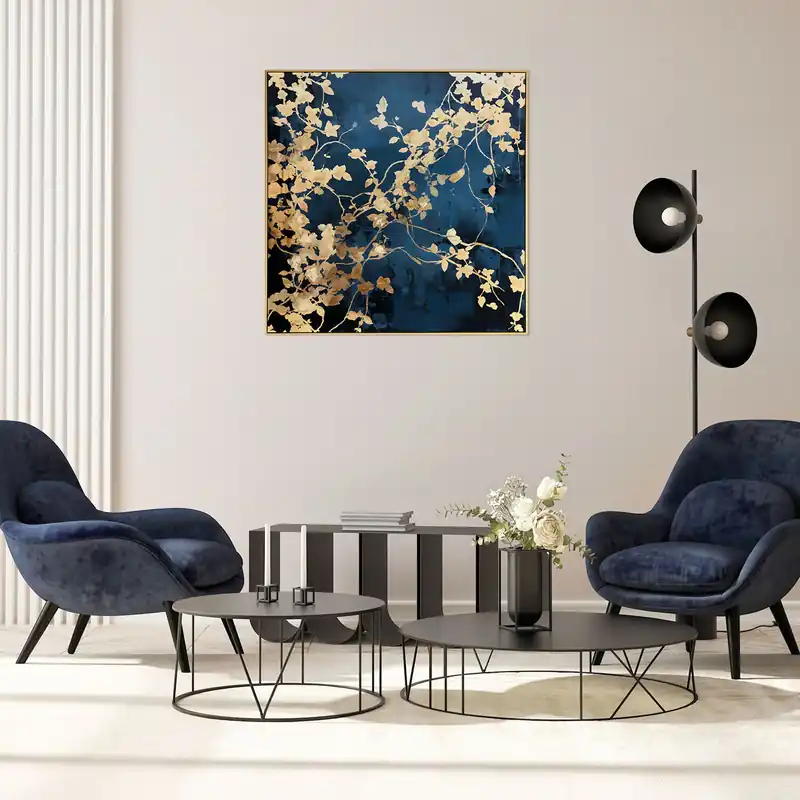 Occasione Stampa su tela con motivo floreale con cornice Kimono 100x100