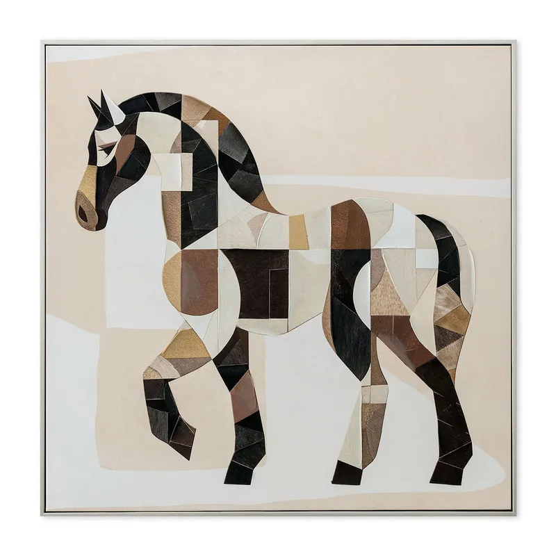 Stampa su tela con motivo astratto con cornice Intarsio 80x80 Compra Online