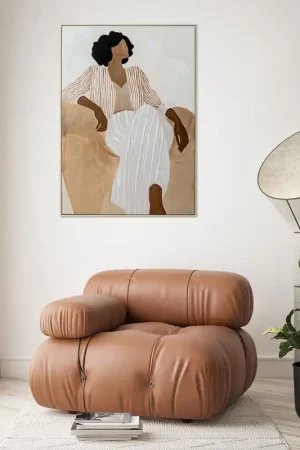 Nuovo Arrivo Stampa su tela con motivo figurativo con cornice Adele 70x100