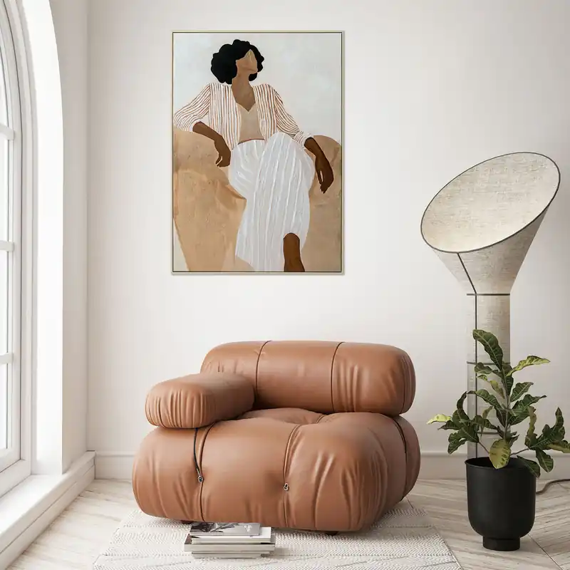 Nuovo Arrivo Stampa su tela con motivo figurativo con cornice Adele 70x100