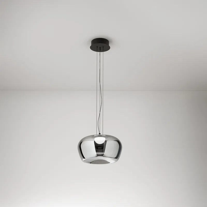Lampada a sospensione a led con struttura in metallo e diffusore in vetro - 20W - Lumen 1600 - 3000k Luce Calda - IP20 Quantità Limitata