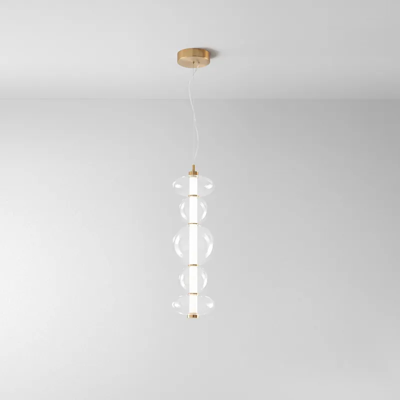 Lampada a sospensione media a led con struttura in metallo diffusore in vetro - 38W - Lumen 3040 - 3000k Luce Calda - IP20 Nuova Collezione